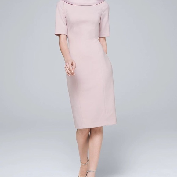 White House black market dress brand new size 4 baby pink elegant beautiful chic - Picture 3 of 4